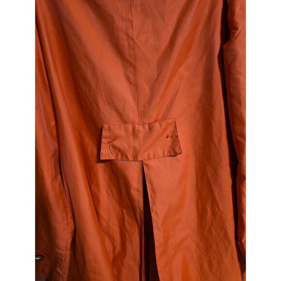 Twiggy London VTG Chic Rain Coat XL Bold Orange Retro Mod 60's Style Trench - Picture 15 of 15